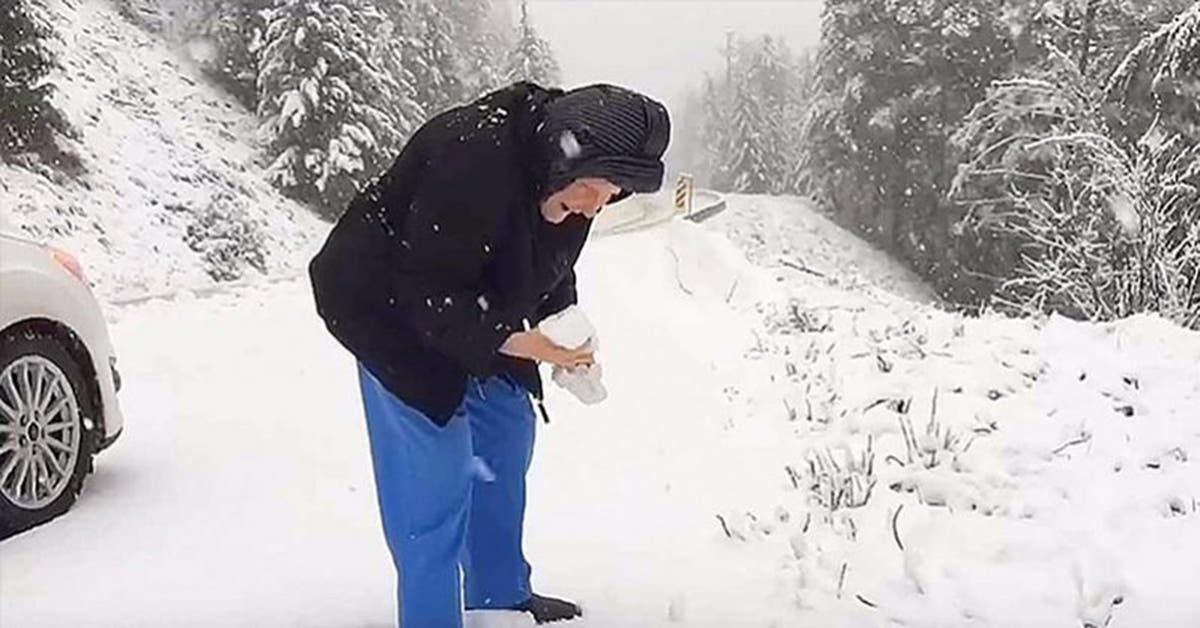 Une mamie de 101 s’offre une balade dans la neige