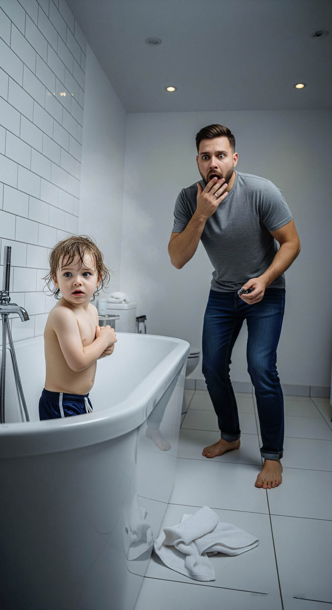 Moment de complicité père-fils avant la révélation