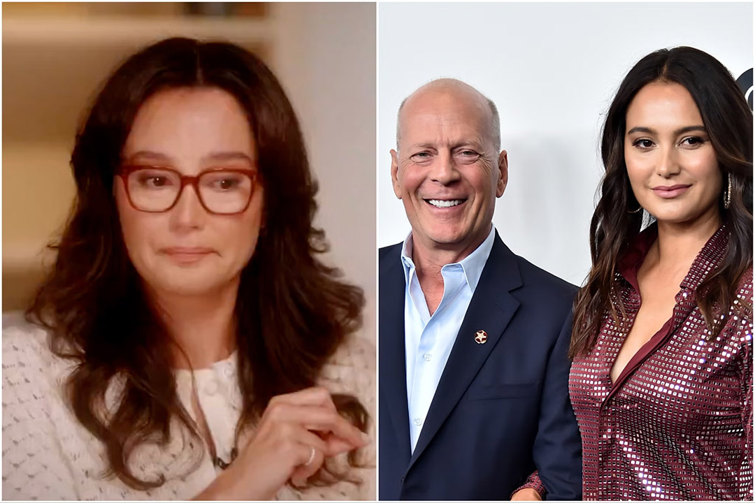 Emma Heming Willis et Bruce Willis se tenant la main, regard complice
