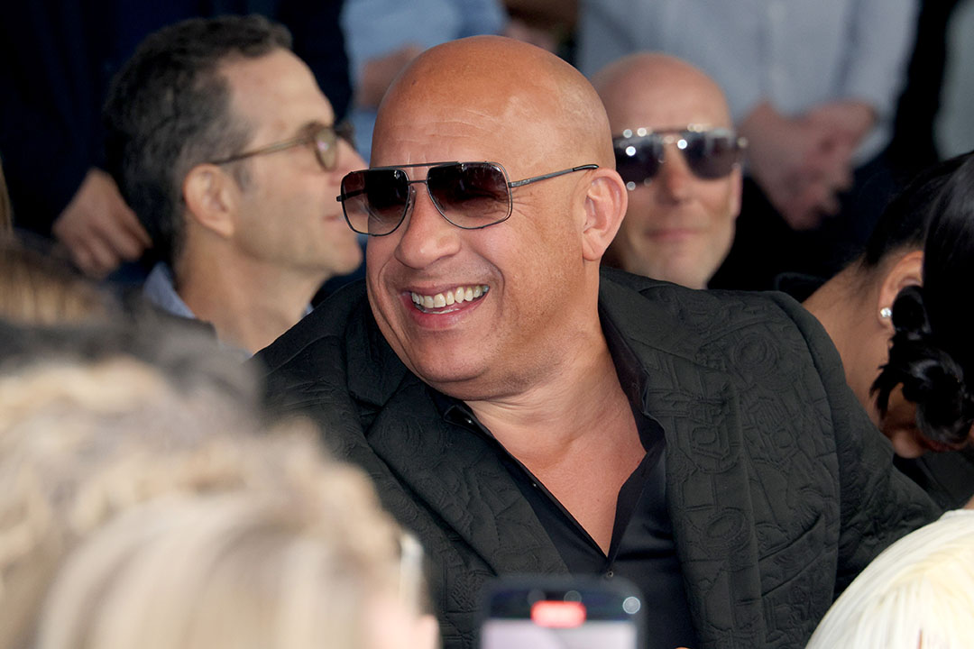 Vin Diesel souriant lors d'une c&eacute;r&eacute;monie sur le Hollywood Walk of Fame