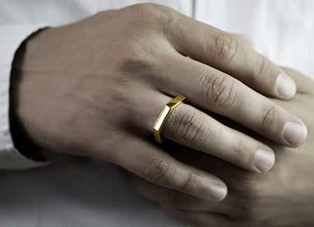 Bague homme en or jaune