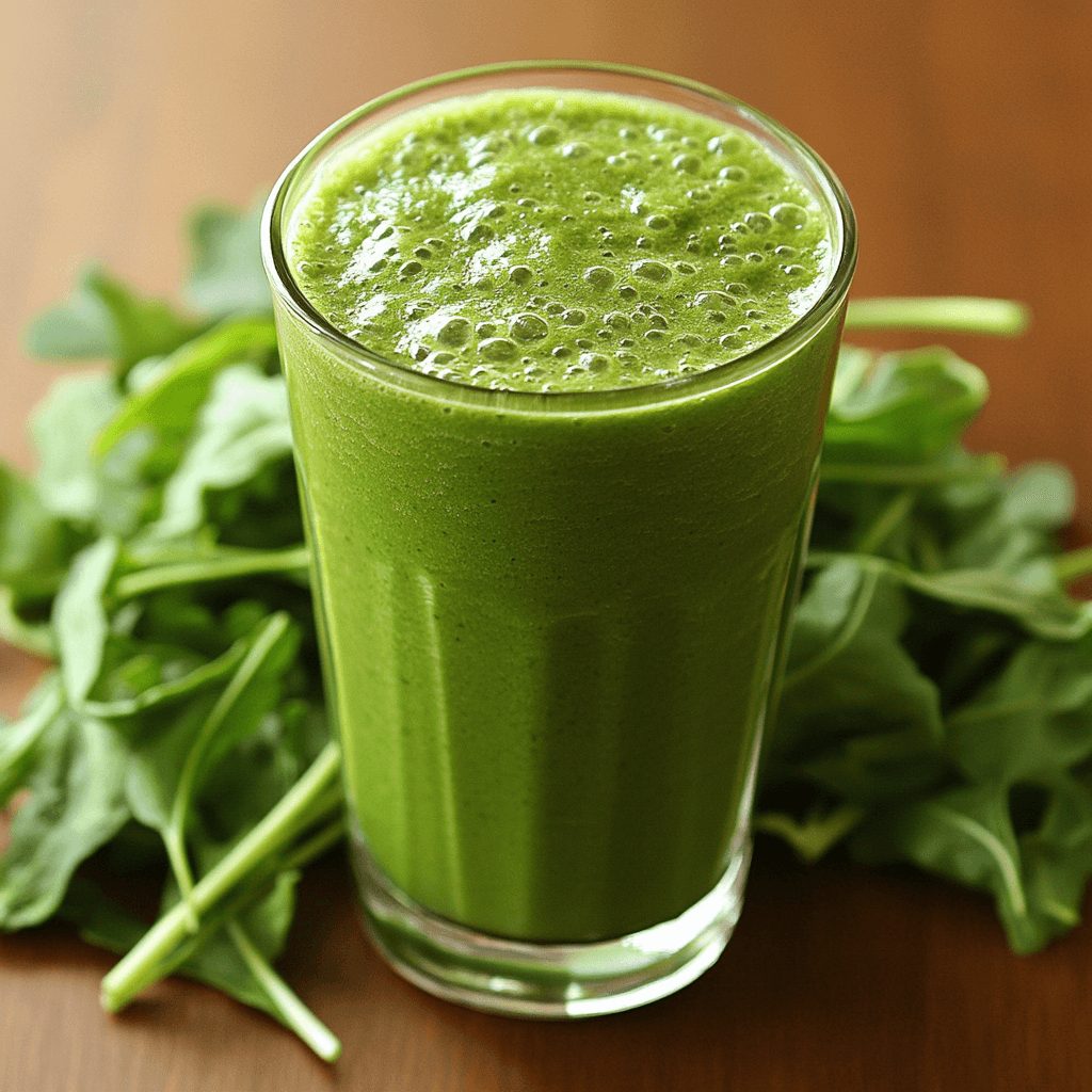 Smoothie vert à l'amarante dans un verre