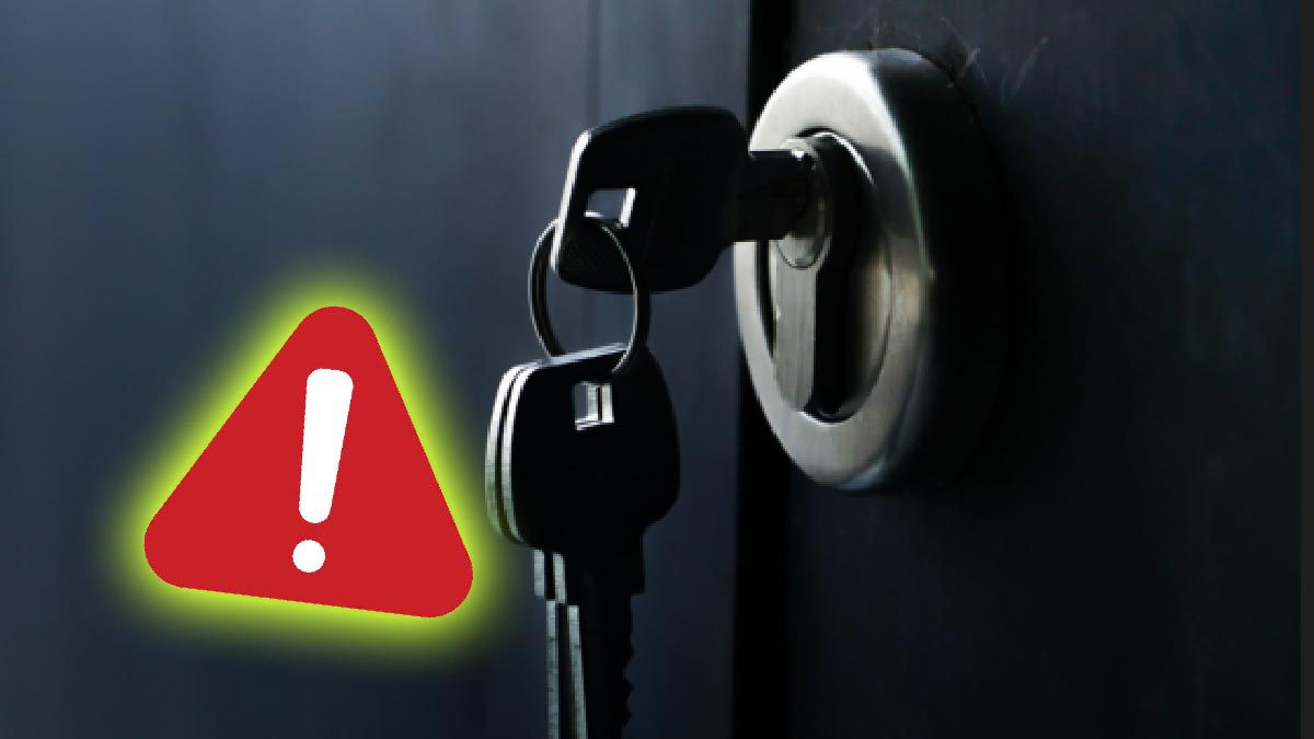 Illustration montrant une clé dans une serrure de porte d'entrée