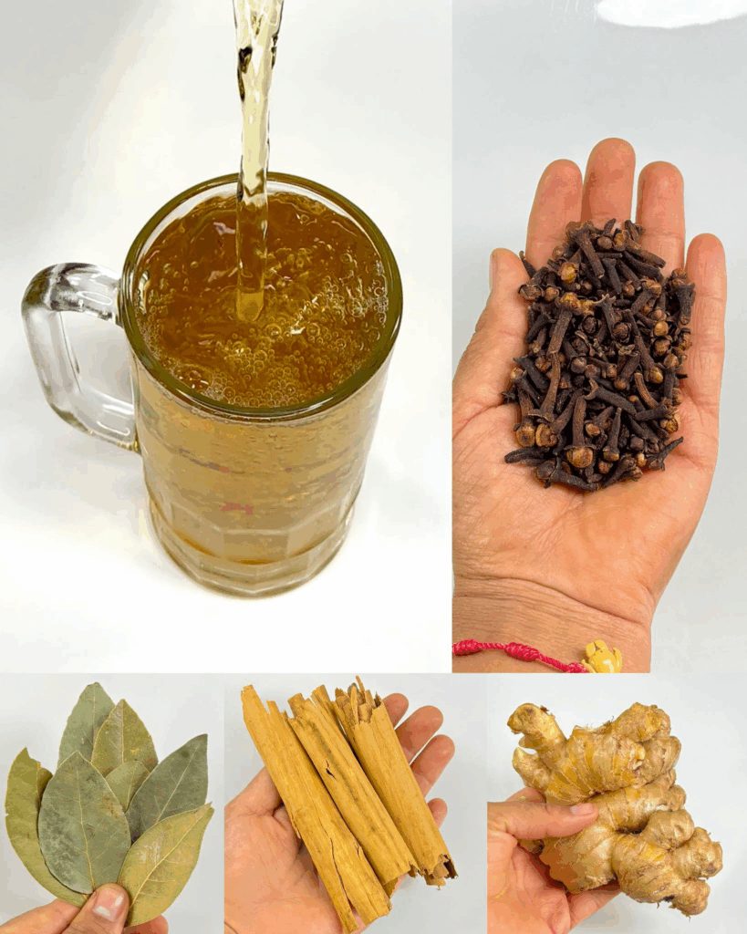 Tasse d'infusion chaude avec des épices