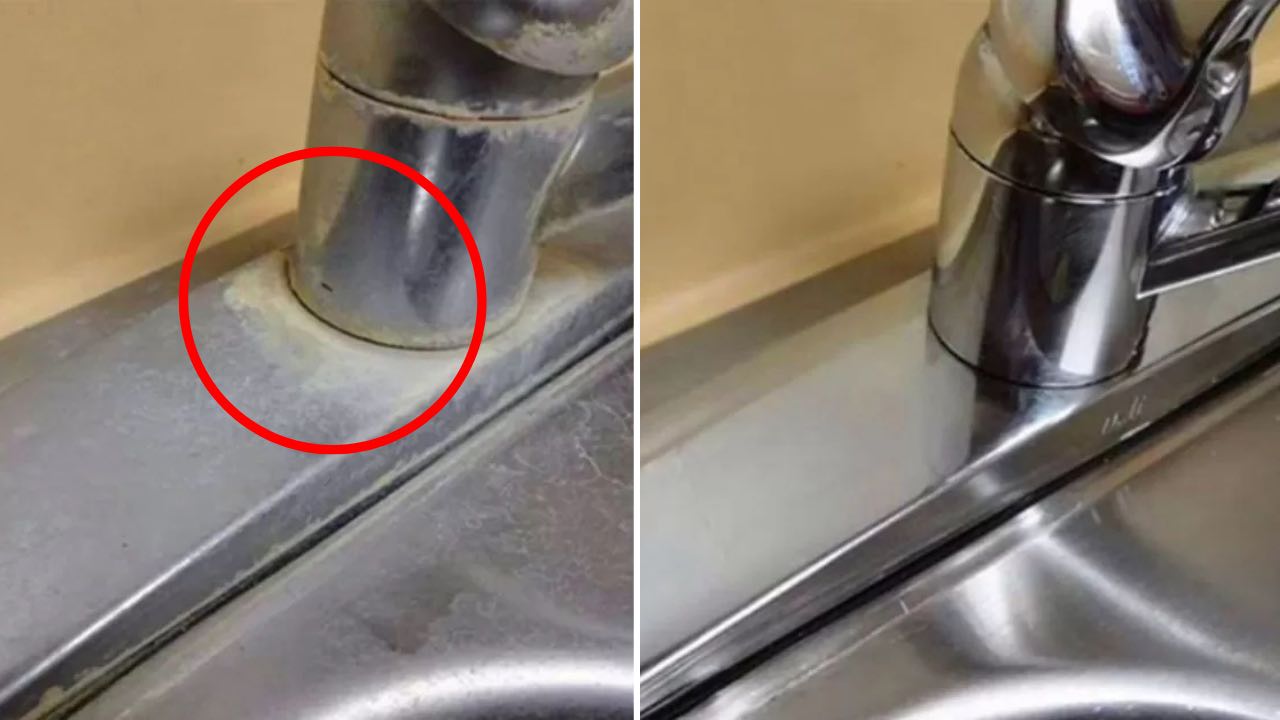 Robinet de salle de bain sale et entartré